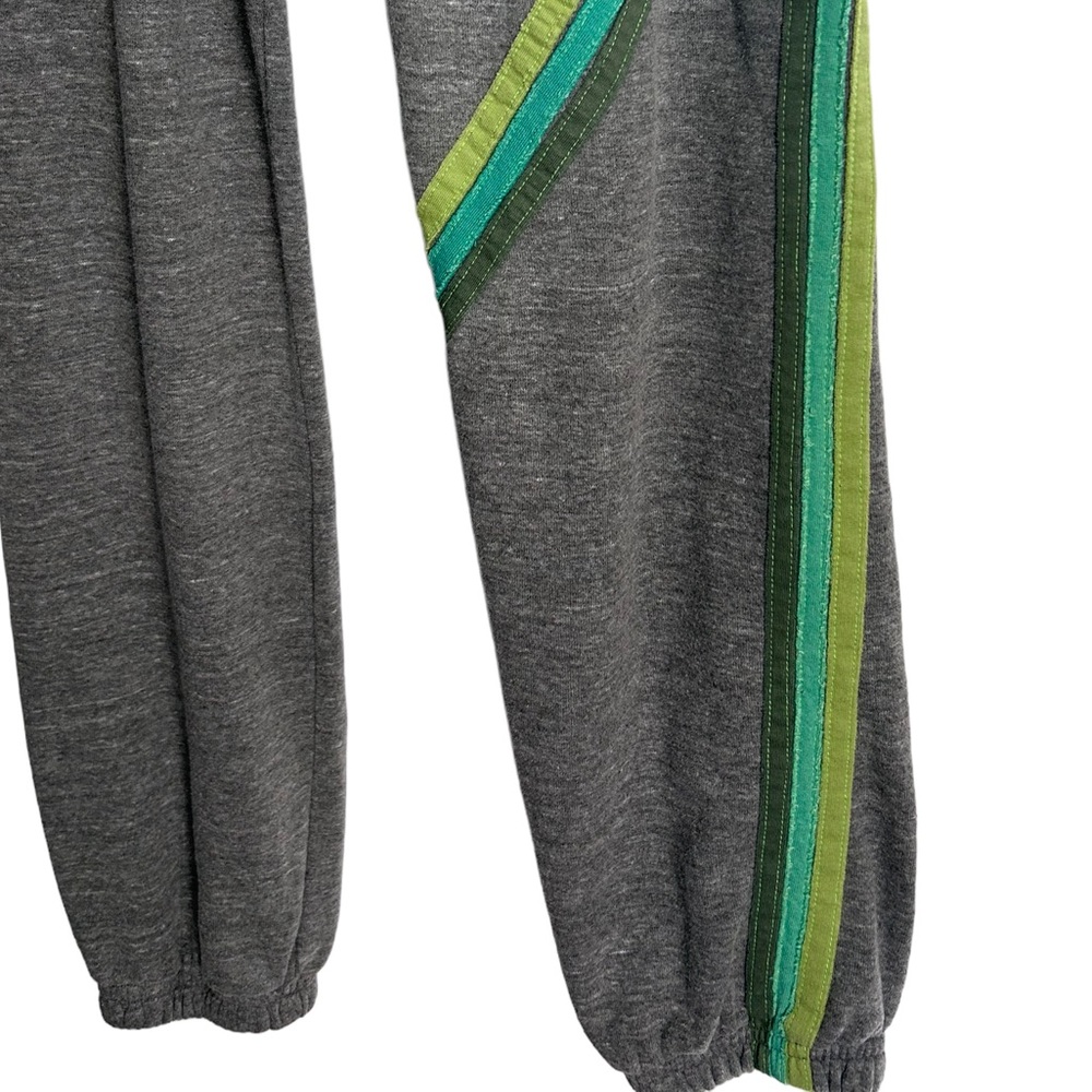 *SOLD* AVIATOR NATION Rare Sweatpants- Heather Grey/ Green Stripes Size Small - Picture 6 of 9